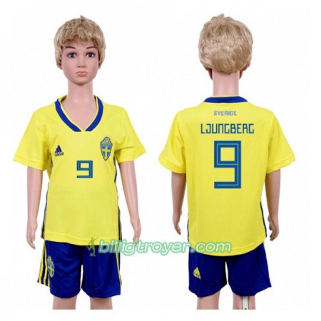 Billige Fotballdrakter Sverige Ljungberg 9 Barn VM 2018 Hjemmedraktsett